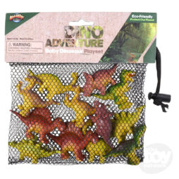 Baby Dinosaur 12 Piece Play Set in Mesh Bag