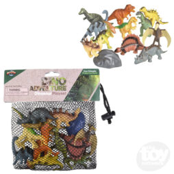 Dinosaur 12 Piece Play Set in Mesh Bag