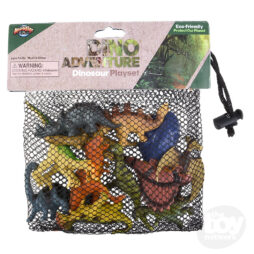 Dinosaur 12 Piece Play Set in Mesh Bag