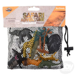 Safari Animal 12 Piece Play Set in Mesh Bag